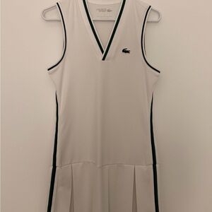 Lacoste Sport White and Green V-Neck Top